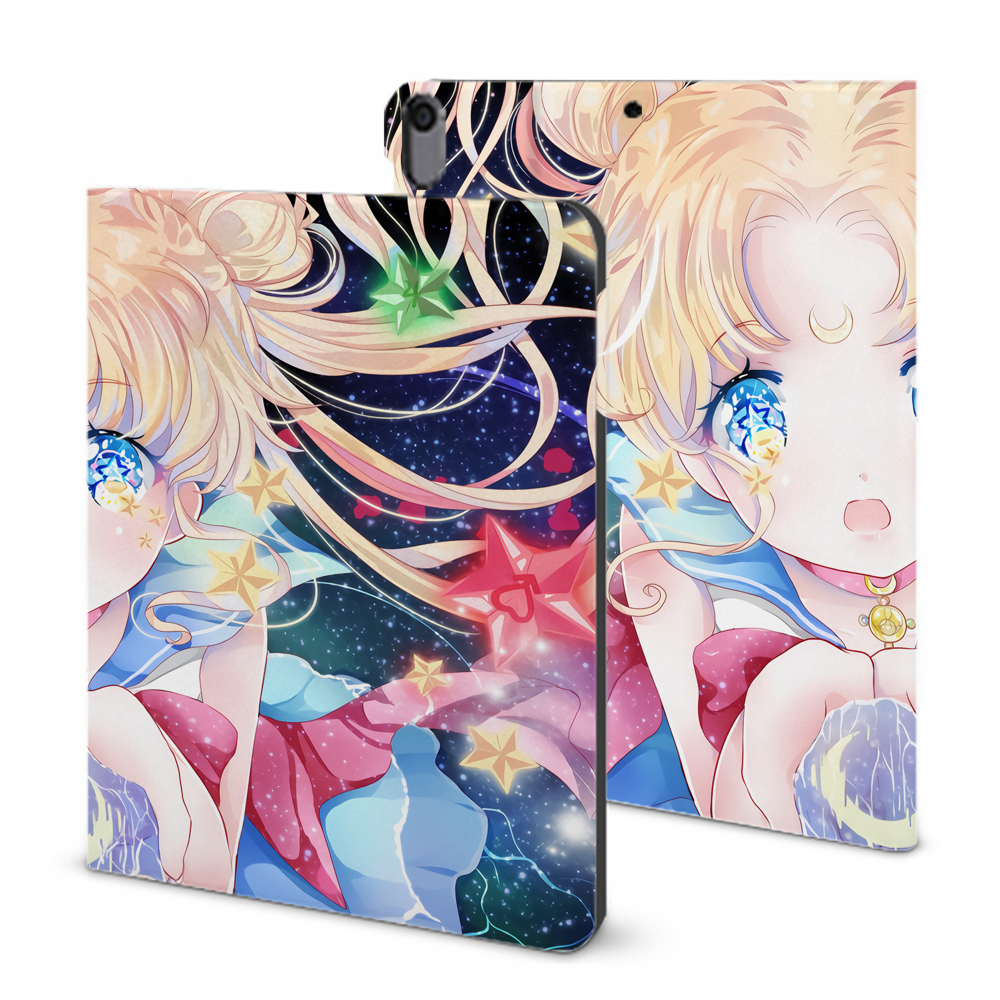 （画像用） 美少女戦士セーラームーン Sailor Moon IPad ケース ブック型 PUレザー TPU 耐衝撃 軽量 薄型 ペン収納なし 全面保護 IPad 各モデル対応